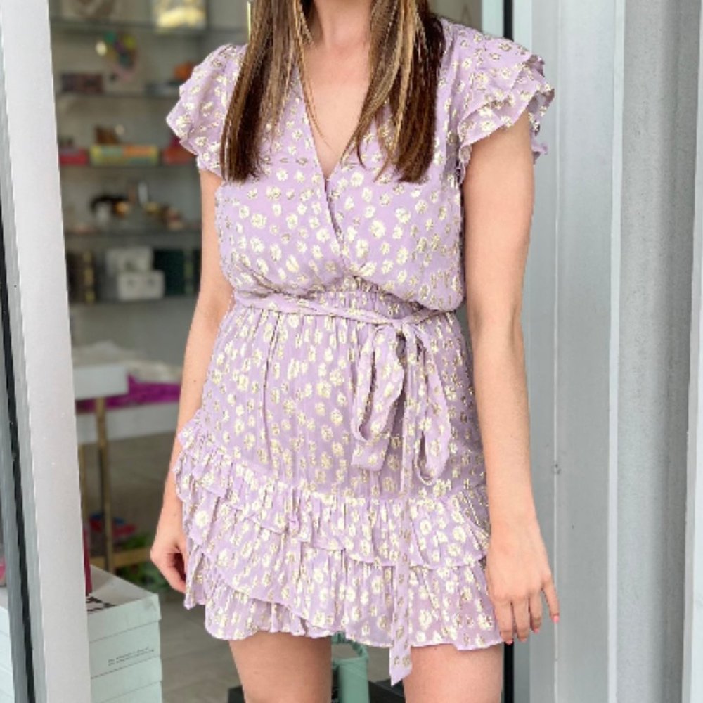 Karina Grimaldi Cecily mini dress- lavendar